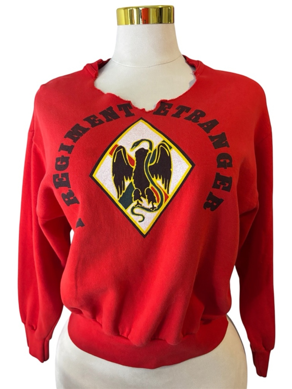 Women's Medium French Foreign Legion Sweatshirt Red 1993 Vintage 1er RE